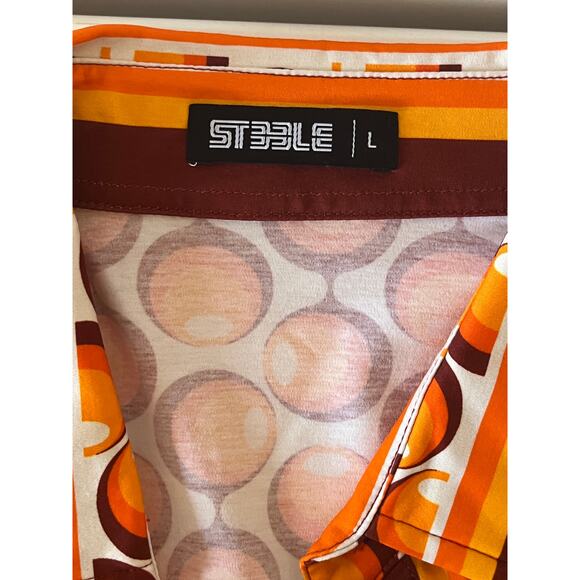 Men’s Geo-Print Slim Fit Button Down - Picture 3 of 7